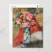 Carte Postale Roses et pivoines dans un vase (Devant / Derrière)