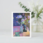 Carte Postale Roses et Statuette de Gauguin (Debout devant)