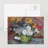 Carte Postale Roses et tournesols par Van Gogh (Devant / Derrière)