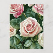 Carte Postale Roses, fleurs, Croisement (Devant)