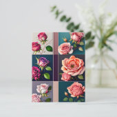 Carte Postale Roses, fleurs, Croisement (Debout devant)