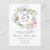Carte Postale Roses Garland 25th Anniversary Save the Date (Devant)