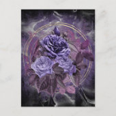 Carte Postale Roses gothiques violets heureux Halloween (Devant)