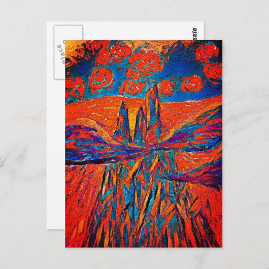 Carte Postale Roses impressionnants dans le ciel (Devant / Derrière)