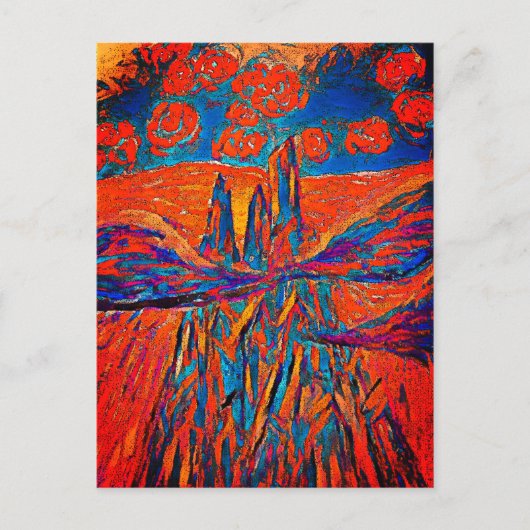 Carte Postale Roses impressionnants dans le ciel (Devant)