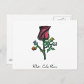 Carte Postale Roses multicolores (Devant / Derrière)