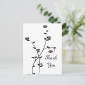 Carte Postale Roses Noires et Blanches Merci (Debout devant)