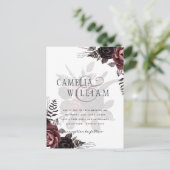 Carte Postale Roses noirs de Bourgogne foncée Mariage automne hi (Debout devant)