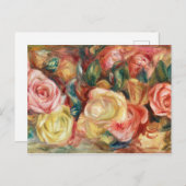 Carte Postale Roses par Pierre-Auguste Renoir (Devant / Derrière)
