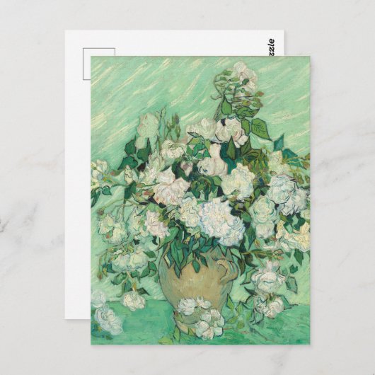 Carte Postale Roses par Vincent Van Gogh (Devant / Derrière)