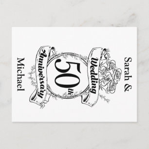 Carte Postale Roses pour les 50 ans de mariage d'or