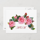 Carte Postale Roses pour maman (Devant / Derrière)