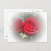 Carte Postale Roses romantiques rouges douces (Devant / Derrière)
