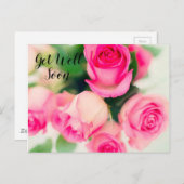 Carte Postale Roses roses (Devant / Derrière)