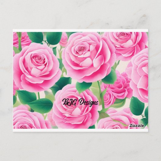 Carte Postale Roses roses (Dos)