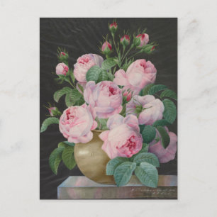 Carte Postale Roses roses dans un vase de Pierre Joseph