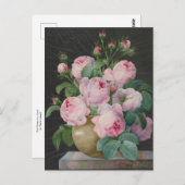 Carte Postale Roses roses dans un vase par Pierre Joseph (Devant / Derrière)