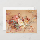 Carte Postale Roses roses et jaunes (Devant / Derrière)