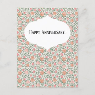 Carte Postale Roses roses et pêche Vintage Parfait