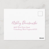 Carte Postale Roses roses Jardin Printemps Mariage (Dos)