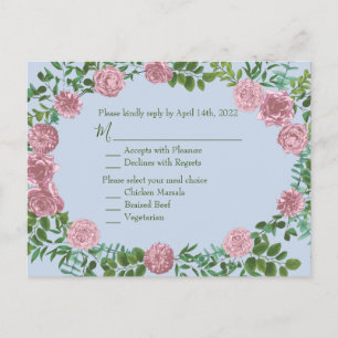 Carte Postale Roses roses Jardin Printemps Mariage
