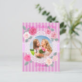 Carte Postale Roses roses joyeuse fête des mères (Debout devant)