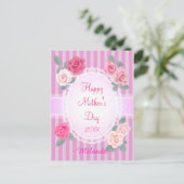 Carte Postale Roses roses joyeuse fête des mères (Debout devant)