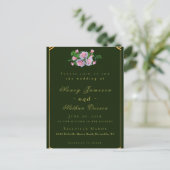 Carte Postale Roses roses rose Faire-part de mariage en lettres (Debout devant)