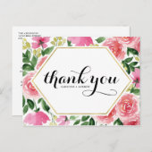 Carte Postale Roses roses roses Mariage Merci (Devant / Derrière)