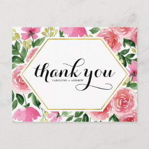 Carte Postale Roses roses roses Mariage Merci