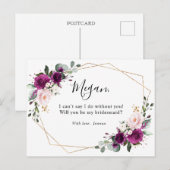 Carte Postale Roses roses roses rose pâle de prune violette (Devant / Derrière)