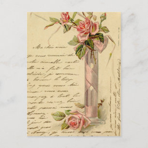 Carte Postale Roses roses vintages