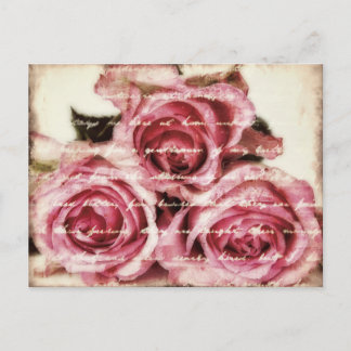 Carte Postale Roses roses vintages