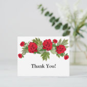 Carte Postale Roses Rouges 3 Remerciement Diplôme (Debout devant)