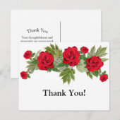 Carte Postale Roses Rouges 3 Remerciement Diplôme (Devant / Derrière)