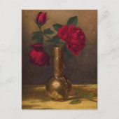 Carte Postale Roses rouges dans un vase japonais, Martin Johnson (Devant)