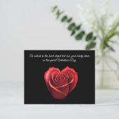 Carte Postale Roses rouges en forme de coeur Valentines- (Debout devant)