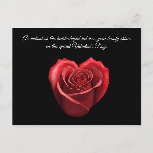 Carte Postale Roses rouges en forme de coeur Valentines- (Devant)