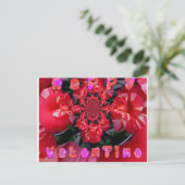 Carte Postale Roses Rouges Iridescentes "Joyeuse Saint-Valentin" (Debout devant)