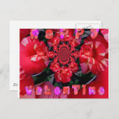 Carte Postale Roses Rouges Iridescentes "Joyeuse Saint-Valentin" (Devant / Derrière)