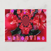 Carte Postale Roses Rouges Iridescentes "Joyeuse Saint-Valentin" (Devant)