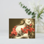 Carte Postale Roses rouges Merci Merci (Debout devant)