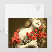Carte Postale Roses rouges Merci Merci (Devant / Derrière)