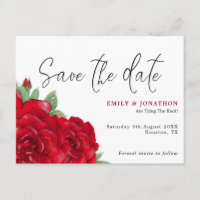 Roses Rouges Riches Mariage Enregistrer La Date