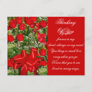 Carte Postale Roses rouges, Roses pour toujours_