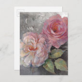 Carte Postale Roses sur Grey (Devant / Derrière)