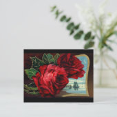 Carte Postale Roses vintages et voilier (Debout devant)