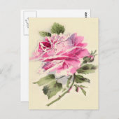 Carte Postale roses vintages mignons (Devant / Derrière)