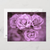Carte Postale Roses Vintages violets (Devant / Derrière)
