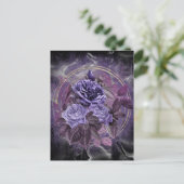Carte Postale Roses violettes gothiques Merci (Debout devant)